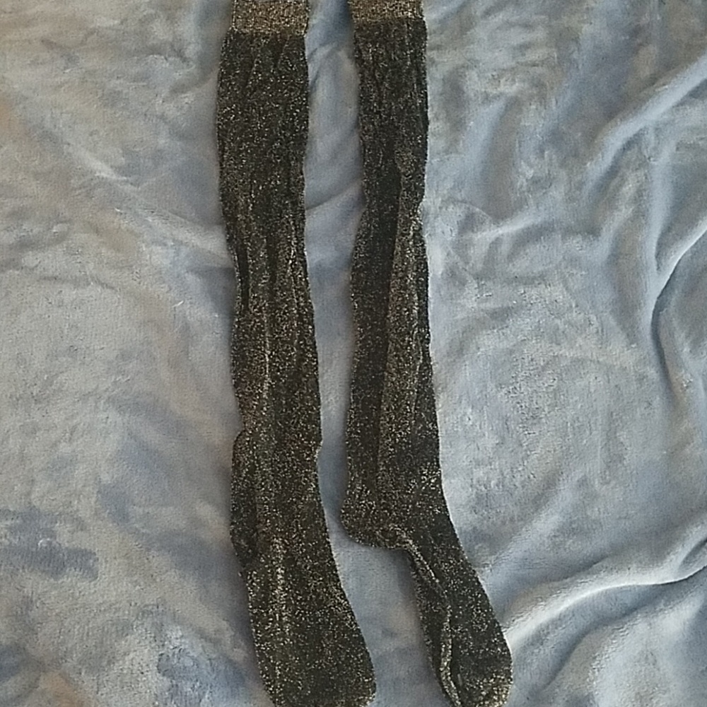 Thigh-high sparkle socks